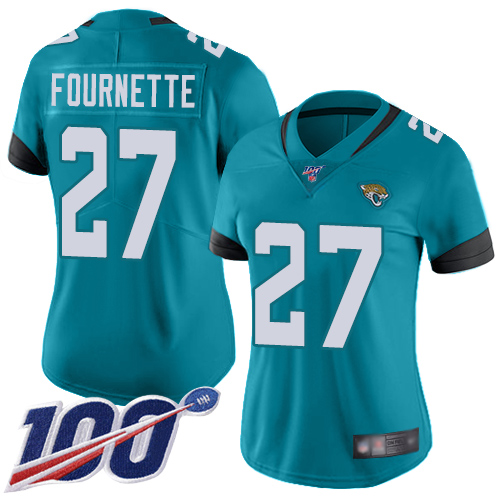 Nike Jacksonville Jaguars #27 Leonard Fournette Teal Green Alternate Women Stitched NFL 100th Season Vapor Limited Jersey